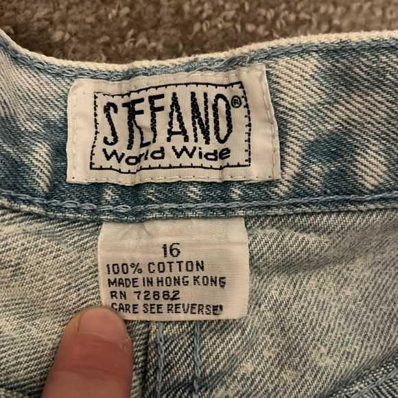 Rare Vintage Stefano World Wide Acid Wash Jeans Size 16 (Juniors) - Picture 4 of 8